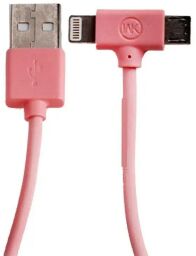 Кабель WK WDC-008 Axe USB - Lightning + micro USB (M/M), 1 м, Pink (6970349287315) від виробника WK