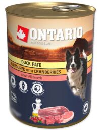 Влажный корм для собак Ontario Dog Duck Pate with Cranberries с уткой и клюквой - 800(г) от производителя Ontario