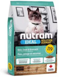 Сухой корм Nutram I19 Ideal SS Холистик для взрослых кошек с чувствительным пищеварением и кожей, с курицей и лососем 5.4 кг I19_(5,4kg) от производителя Nutram
