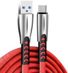 Кабель ColorWay USB - USB Type-C (M/M), 2.4 А, 1 м, Red (CW-CBUC012-RD)