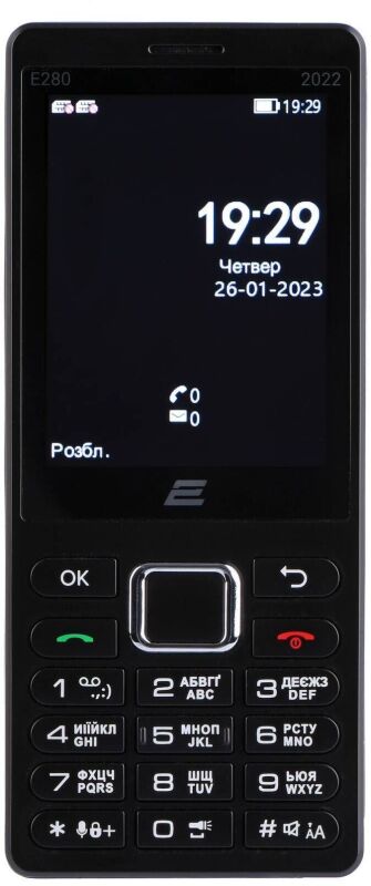 Мобільний телефон 2E E280 2022 2.8" 2SIM, 1400mAh, Чорний (688130245210) - зображення 1