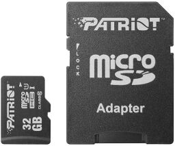 Карта памяти MicroSDHC 32GB UHS-I Class 10 Patriot LX + SD-adapter (PSF32GMCSDHC10) от производителя Patriot