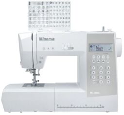 Швейна машина МINERVA MC 250C,  комп'ютеризована, 70Вт, 197 шв.оп., петля автомат, білий + сірий