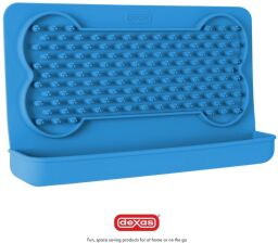 Килимок силіконовий для ласощів і лизання горизонтальний Dexas Snack Distract - Silicone Licking Mat, блакитний