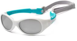 Дитячі сонцезахисні окуляри Koolsun біло-бірюзові серії Flex (Розмір: 0+)