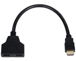 Кабель-розгалужувач Atcom HDMI - 2хHDMI (M/F), 0.1 м, Black (10901) від виробника Atcom