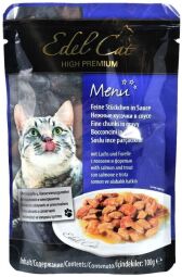 Вологий корм для котів Edel Cat pouch 100 г (лосось та форель соусі) (SZ1002021/1000308/179161) від виробника Edel