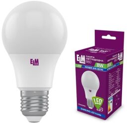 Лампа світлодіодна стандартна ELM 8W E27 4000K (18-0186) від виробника ELM