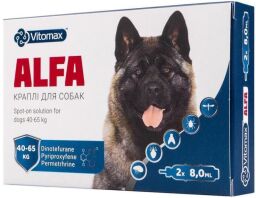 Краплі "АЛЬФА" для собак 40 – 65 кг (2піпетки*8,0 мл) (VSVMX20705) від виробника Vitomax