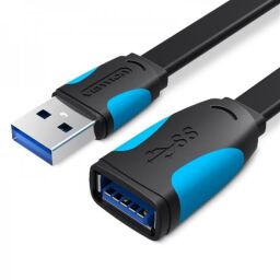 Кабель-удлинитель Vention Flat USB - USB V 3.0 (M/F), 1 м, Black (VAS-A13-B100) от производителя Vention