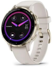 Смарт-годинник Garmin Venu 3s Soft Gold Stainless Steel Bezel with Ivory Case and Silicone Band (010-02785-54)