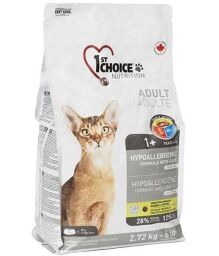 1st Choice Adult Hypoallergenic 2.72 кг Гіпоалергенний качка і батат без злаків сухий корм для котів (ФЧКГУ2_72) від виробника 1st Choice