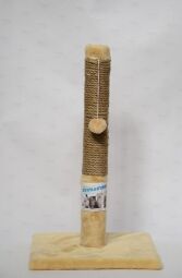 Когтеточка - столбик на подставке Пухнастик (джут) бежевая 30/55 см.