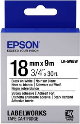 Картридж зі стрічкою Epson LK5WBW принтерів LW-400/400VP/700 Strng adh Blk/Wht 18mm/9m