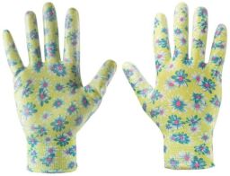 Перчатки рабочие Verto, нитриловое покрытие, р.8, желтый в цветочек (97H141) от производителя Verto