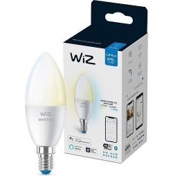 Лампа розумна WiZ, E14, 4.9W, 40W, 400Lm, C37, 2700-6500K, Wi-Fi