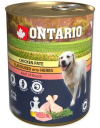 Вологий корм для собак Ontario Dog Chicken Pate with Herbs з куркою та травами - 800 (г) від виробника Ontario