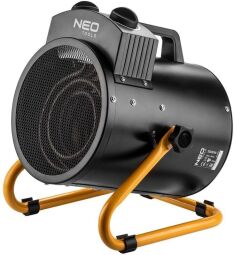 Теплова гармата електрична Neo Tools, 3кВт, 80м кв., 354м куб./г, нагрів. елемент - нерж. сталь, IPX4, чорний