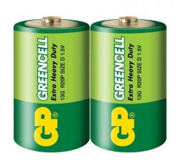 Батарейки GP GREENCELL 1.5V Сольові, 13G-S2, R20, D 2 шт.