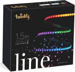 Стрічка Smart LED Twinkly Line RGB, Gen II, IP20, довжина 1,5м, кабель чорний (TWL100STW-BEU) від виробника Twinkly
