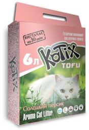 Соевый наполнитель Kotix Tofu с ароматом персика 6 л. (6972345440046) от производителя Kotix