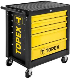 Шкаф-тележка для инструмента TOPEX, 5 выдвижных ящиков, на колесах, 68x46x82.5 см (79R501) от производителя Topex