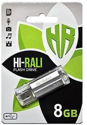 Флеш-накопичувач USB 8GB Hi-Rali Corsair Series Silver (HI-8GBCORSL) від виробника Hi-Rali