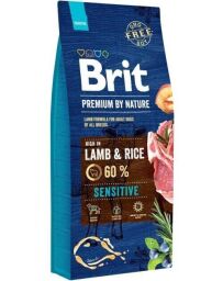 Корм Brit Premium Sensitive Lamb & Rice сухий для дорослих собак з чутливим травленням 15 кг