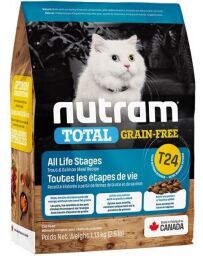 Корм Nutram T24 Total Grain-Free Salmon & Trout Cat сухой с лососем и форелью для кошек 1.13 кг (067714102833) от производителя Nutram