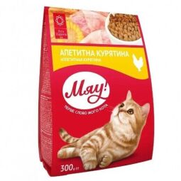 Сухий корм для дорослих котів Мяу з куркою - 300 (г) (B1210310) від виробника Мяу!