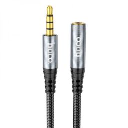 Аудіо-кабель Hoco UPA20 3.5мм - 3.5 мм (M/F), 2 м, Gray (UPA202G) від виробника Hoco