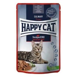 Вологий корм для дорослих кішок Happy Cat Culinary Voralpen Rind шматочки в соусі, з яловичиною 85 г