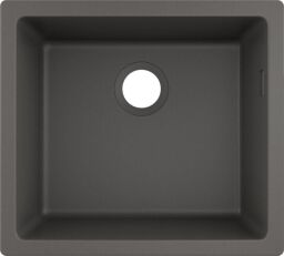 Мийка кухонна Hansgrohe S51, граніт, квадрат, без крила, 500х450х190мм, чаша - 1, врізна, S510-U450, сірий камінь