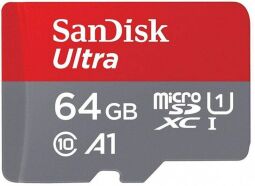 Карта памяти SanDisk microSD 64GB C10 UHS-I R100MB/s Ultra+SD (SDSQUNR-064G-GN3MA) от производителя SanDisk