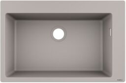 Мийка кухонна Hansgrohe S51, граніт, прямокутник, без крила, 770х510х190мм, чаша - 1, накладна, S510-F660, сірий бетон