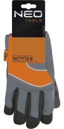 Перчатки рабочие NEO, высококачественная синтетическая кожа, р.10, серый (97-605) от производителя Neo Tools