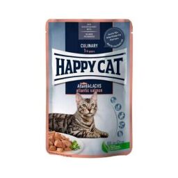 Вологий корм для дорослих кішок Happy Cat Culinary Atlantik-Lachs шматочки в соусі, з атлантичним лососем 85 г (70618) від виробника Happy Cat