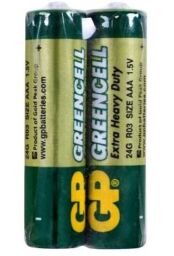 Батарейки GP GREENCELL 1.5V 24G - S2 Сольові R03, AAA 2 шт.