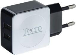 Мережевий зарядний пристрій Tecro (2xUSB, 2.1A) Black, White (TR-CHG02-BW)
