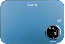Ваги Sencor кухонні, 5кг, підключення до смартфону, AAAx2, пластик, синій (SKS7072BL) від виробника Sencor
