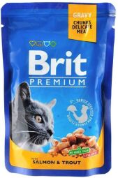 Brit Premium Salmon & Trout pouch 100 г влажный корм для кошек (лосось и форель) (SZ100271 /505999) от производителя Brit Premium