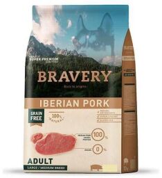 Корм для собак середніх та великих порід з іберійською свининою Bravery Dog Iberian Pork Adult Large 4 кг (6619BRIBERL_4KG) від виробника Bravery