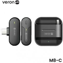 Беспроводной петличный микрофон для телефона Type-C Veron M8-C c кейсом зарядки Черный (ts000075467) от производителя Veron