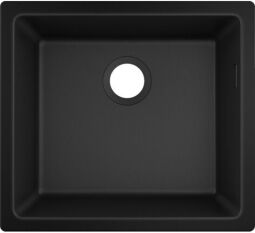 Мийка кухонна Hansgrohe S51, граніт, квадрат, без крила, 500х450х190мм, чаша - 1, врізна, S510-U450, чорний графіт (43431170) від виробника Hansgrohe