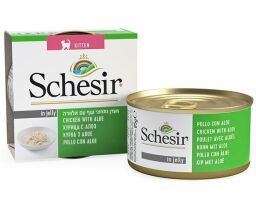 Корм Schesir Chicken Kitten Can вологий для кошенят з куркою та алое 85 гр (8005856750347) від виробника Schesir