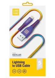 Кабель Luxe Cube Kevlar USB - Lightning (M/M), 1.2 м, райдужний (8886668686341)