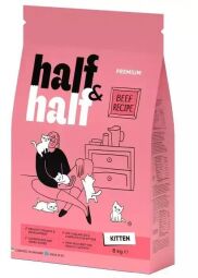 Сухой корм для котят Half&Half Kitten, говядина 8 кг (20796) от производителя Half&Half