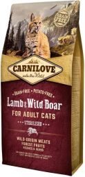 Корм Carnilove Cat Lamb & Wild Boar Sterilised сухой с ягненком и диким кабаном для стерилизованных кошек 6 кг (8595602512300) от производителя Carnilove