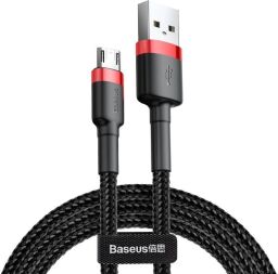 Кабель Baseus Cafule USB-microUSB, 1.5A, 2м Black/Red (CAMKLF-C91) від виробника Baseus