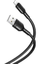 Кабель XO NB212 USB - Lightning (M/M), 2.1 A, 1 м, Black (XO-NB212i-BK) від виробника XO